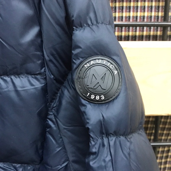 NWT,NAUTICA MENS QUILTED PUFFER HOODIE~DARK NAVY - Picture 12 of 16
